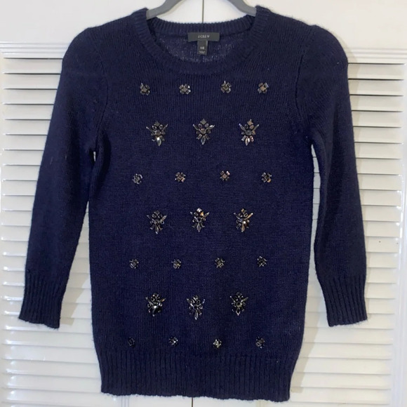J. Crew Jeweled Cluster Sweater - Picture 2 of 8